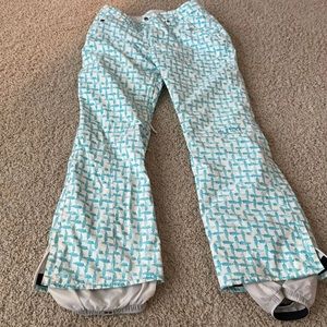Burton White and Blue Patterned Women's Pants